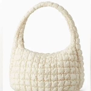 COS Quilted Oversized Shoulder Bag Beige Ivory Puffy Pillow Crossbody EUC